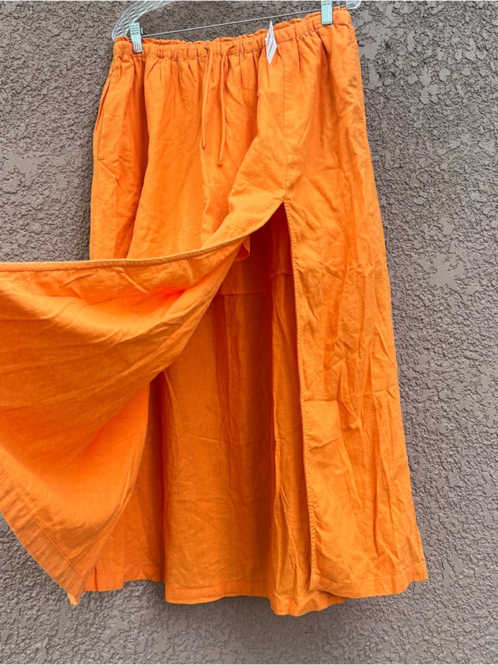 Abercrombie & Fitch Linen Skirt Large NWT Lightweight Summer Midi Elastic Waist - Picture 7 of 11